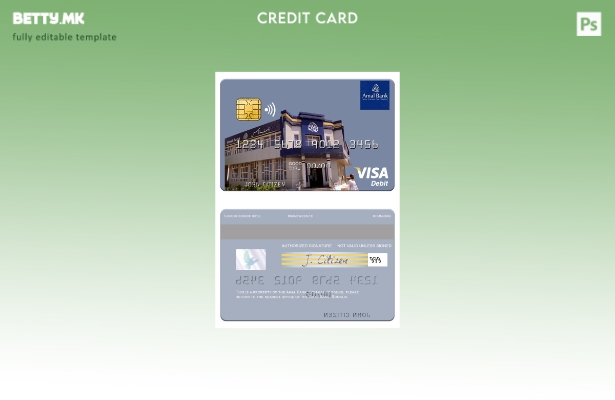 Модерен стил Шаблон за виза за дебитна картичка на Сомалија Амал банка